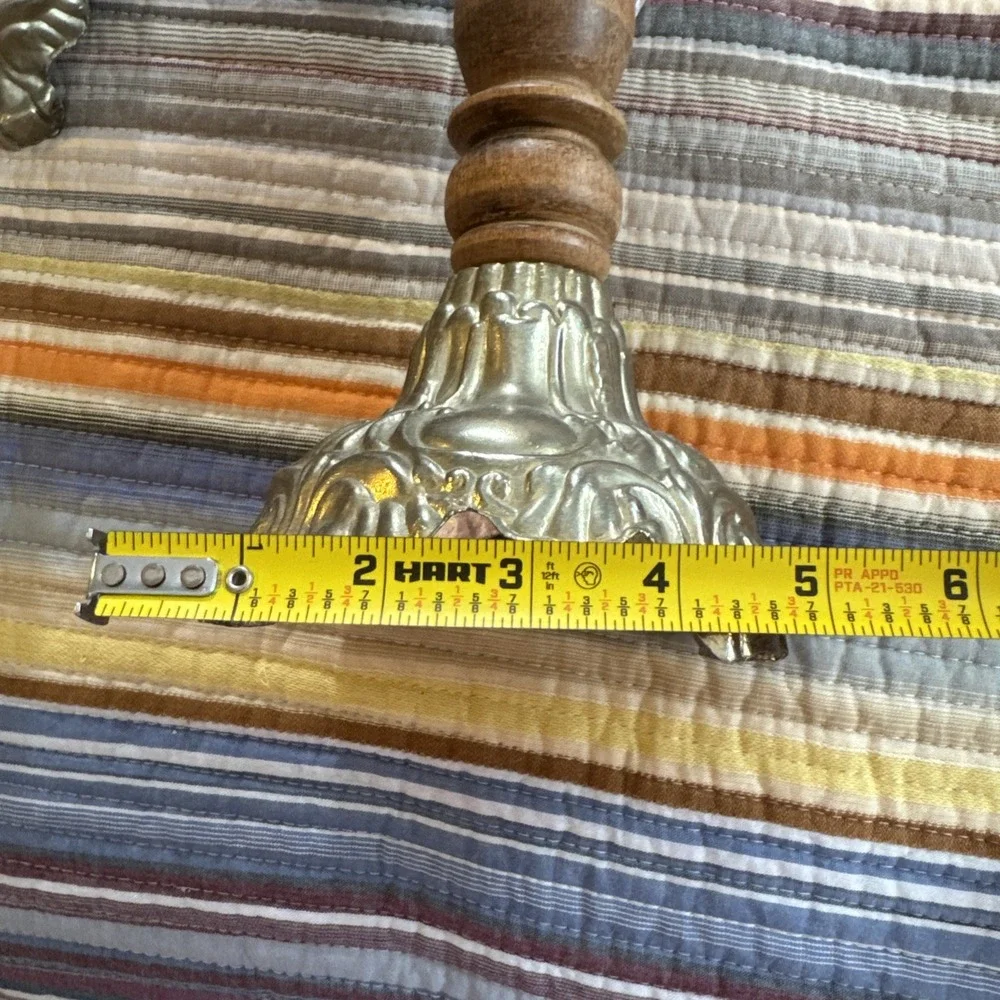 Pair Of Hedco Wood Metal Glass Candle Holders Parts Only Read